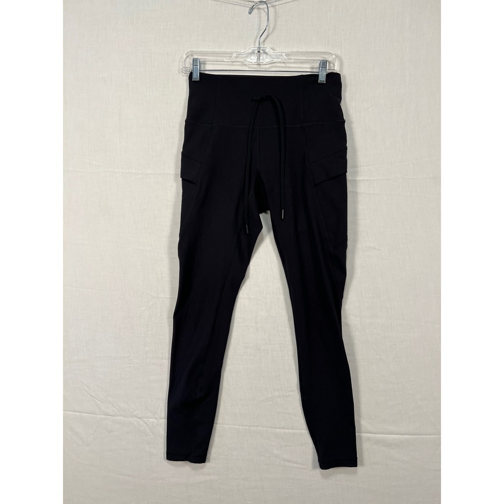 Spyder Active Womens Black High Rise Drawstring Cargo Leggings Small RN63619